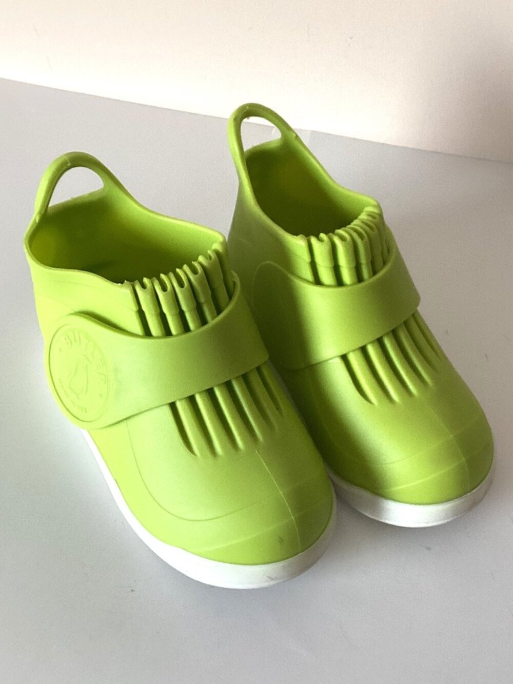 Butler Rockhopper Kids Toddlers Overboot Rubber Rain Waterproof Boots Lime Green